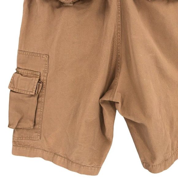 ReliQ Industries Cargo Shorts Mens 32 Khakis Tan Hook & Loop Cotton Casual 90s - Picture 6 of 12
